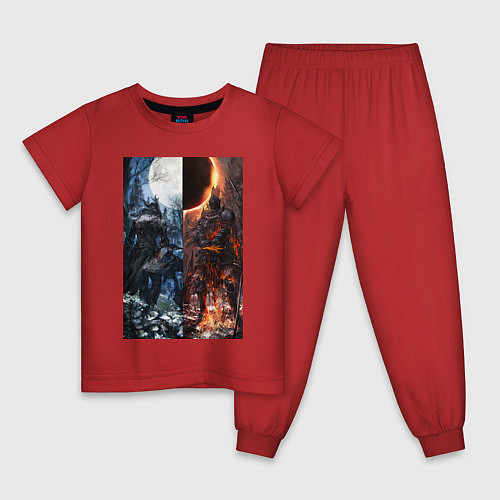 Детская пижама Dark Souls x Bloodborne Дарк Соулс / Красный – фото 1