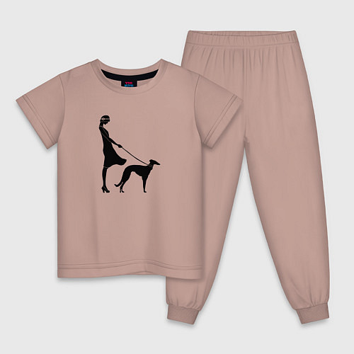Детская пижама Дама с собакой / Пыльно-розовый – фото 1