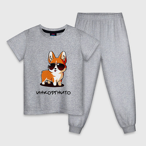 Детская пижама ИНКОРГНИТО , скрытый корги / Меланж – фото 1