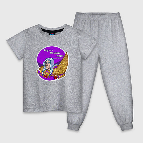 Детская пижама А ещё я люблю фиолетовый контур, футболки / Меланж – фото 1