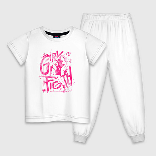 Детская пижама GIRL FIGTH женская драка / Белый – фото 1