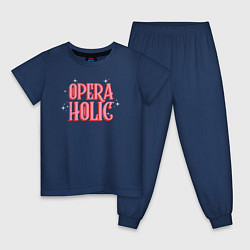 Пижама хлопковая детская Opera-Holic, цвет: тёмно-синий