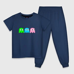 Пижама хлопковая детская Pac man - play Для двоих, цвет: тёмно-синий