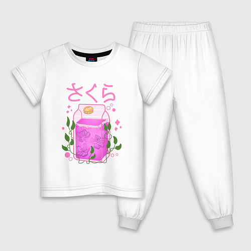 Детская пижама Виноградный сок / Белый – фото 1