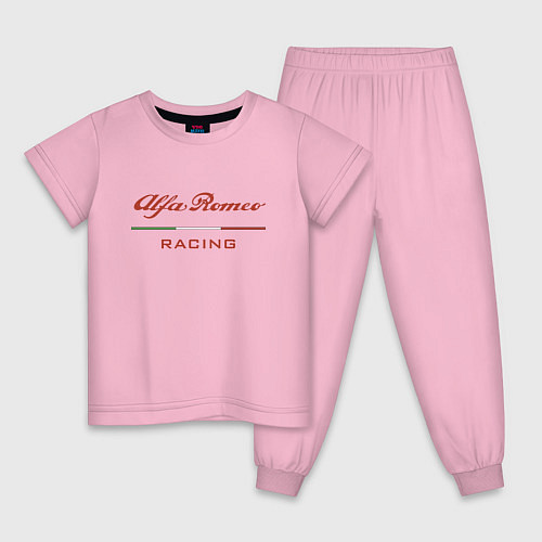 Детская пижама Alfa Romeo racing - logo / Светло-розовый – фото 1
