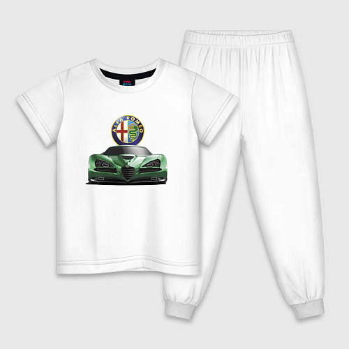 Детская пижама Alfa Romeo Motorsport Racing Team / Белый – фото 1