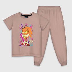 Пижама хлопковая детская Sonic ёжик 002, цвет: пыльно-розовый