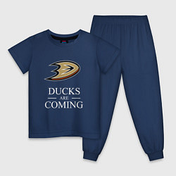 Пижама хлопковая детская Ducks Are Coming, Анахайм Дакс, Anaheim Ducks, цвет: тёмно-синий