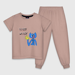 Пижама хлопковая детская Хагги Poppy Playtime, цвет: пыльно-розовый