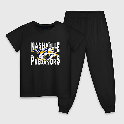 Детская пижама Nashville Predators, Нэшвилл Предаторз / Черный – фото 1