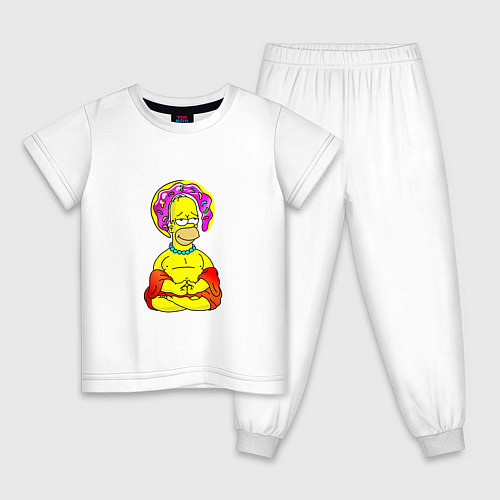 Детская пижама Гомер - бог пончиков / Белый – фото 1