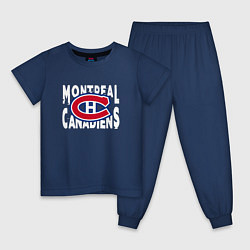 Пижама хлопковая детская Монреаль Канадиенс, Montreal Canadiens, цвет: тёмно-синий
