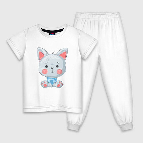 Детская пижама Милый волк / Белый – фото 1