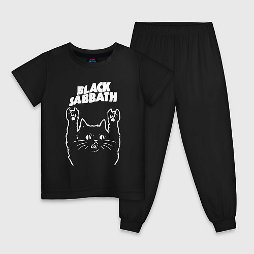 Детская пижама Black Sabbath Рок кот / Черный – фото 1