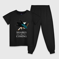 Детская пижама Sharks are coming, Сан-Хосе Шаркс San Jose Sharks