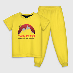 Пижама хлопковая детская Твин Пикс 2022 ltd, цвет: желтый