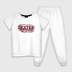 Пижама хлопковая детская Декстер, новая кровь, цвет: белый