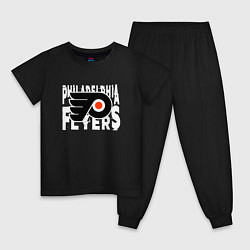 Пижама хлопковая детская Филадельфия Флайерз , Philadelphia Flyers, цвет: черный