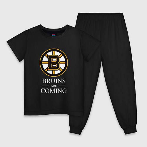 Детская пижама Boston are coming, Бостон Брюинз, Boston Bruins / Черный – фото 1