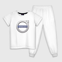 Пижама хлопковая детская VOLVO лого, цвет: белый