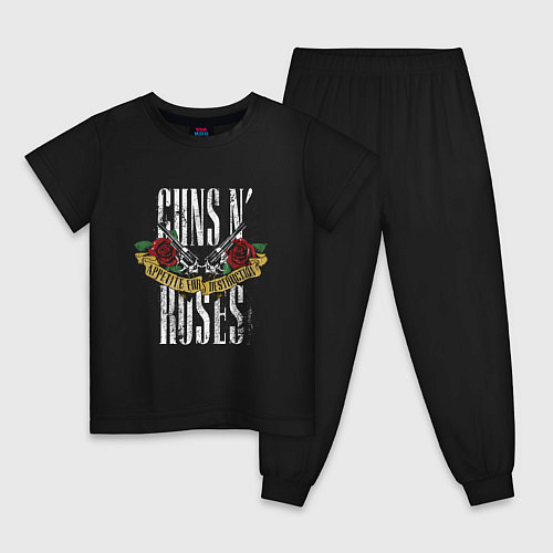 Детская пижама Guns N Roses Рок группа / Черный – фото 1