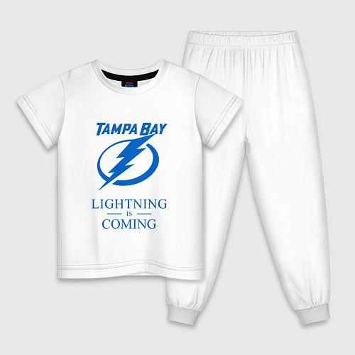 Детская пижама Tampa Bay Lightning is coming, Тампа Бэй Лайтнинг / Белый – фото 1