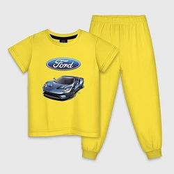 Пижама хлопковая детская Ford - legendary racing team!, цвет: желтый