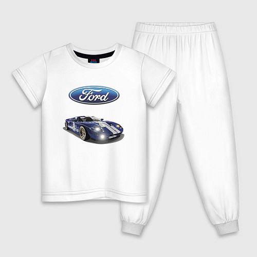 Детская пижама Ford Racing team / Белый – фото 1