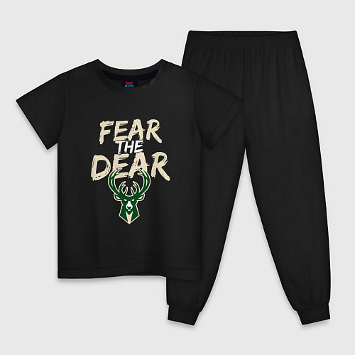 Детская пижама Milwaukee Bucks Fear the dear Милуоки Бакс / Черный – фото 1
