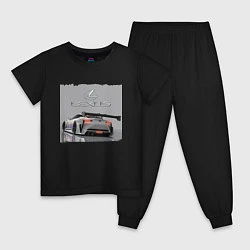 Пижама хлопковая детская Lexus Motorsport Racing team!, цвет: черный