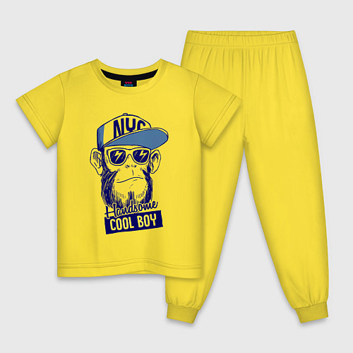Детская пижама Обезьяна крутой парень / Желтый – фото 1