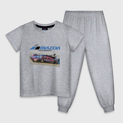 Пижама хлопковая детская Mazda Motorsport Racing team!, цвет: меланж