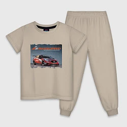 Пижама хлопковая детская Mazda Motorsports Development, цвет: миндальный