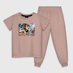 Пижама хлопковая детская Rust-Eater Bisco, цвет: пыльно-розовый