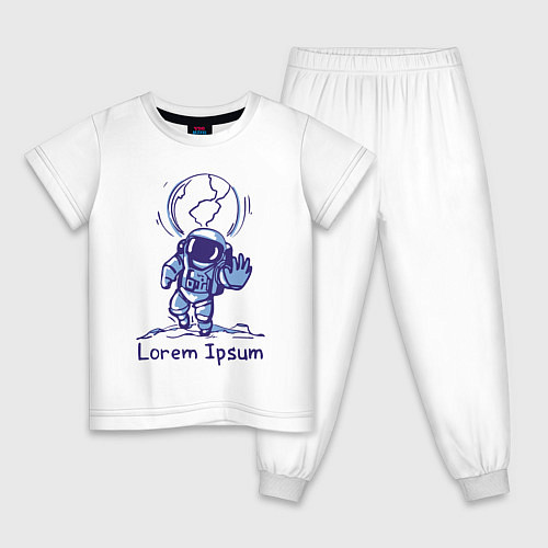 Детская пижама Lorem Ipsum Space / Белый – фото 1