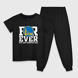 Пижама хлопковая детская Golden State Warriors FOREVER NOT JUST WHEN WE WIN, цвет: черный