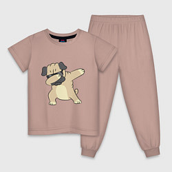 Детская пижама Дэббинг мопс в чёрных очках - Dabbing dog