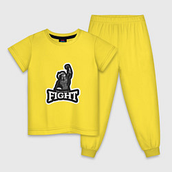Пижама хлопковая детская Volleyball Fight, цвет: желтый