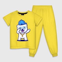 Пижама хлопковая детская Cool panda Dab, цвет: желтый
