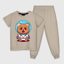 Детская пижама Медведь космонавт в скафандре