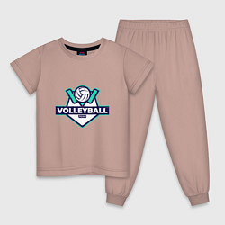 Пижама хлопковая детская Volleyball - Club, цвет: пыльно-розовый