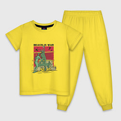 Пижама хлопковая детская Beach Is War, цвет: желтый
