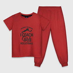 Пижама хлопковая детская Женский тренер, цвет: красный