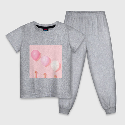 Детская пижама Розовые шарики / Меланж – фото 1