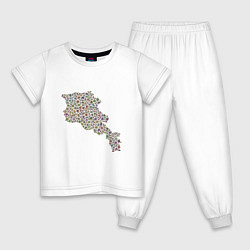 Пижама хлопковая детская Armenia Country, цвет: белый