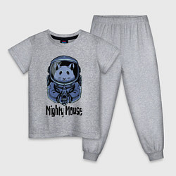 Пижама хлопковая детская Могучий мышонок, цвет: меланж