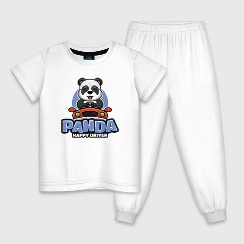 Детская пижама Panda Happy driver / Белый – фото 1