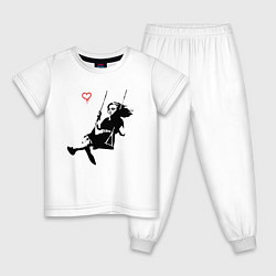 Детская пижама Banksy - Бэнкси девочка на качелях