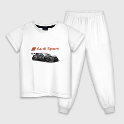 Пижама хлопковая детская Audi sport Power, цвет: белый