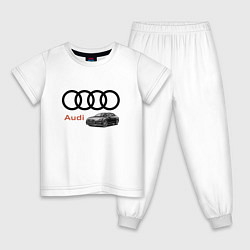 Пижама хлопковая детская Audi Prestige, цвет: белый